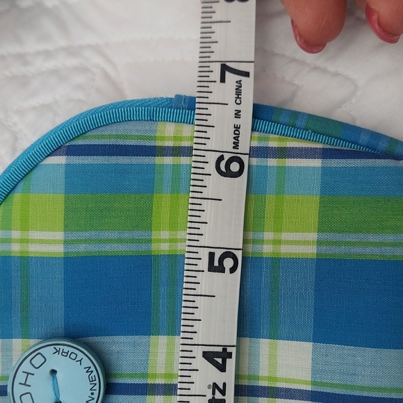 Soho London New York Blue Madras Beauty Bag, Like New - Picture 6 of 6